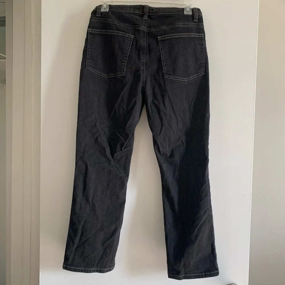 Eileen Fisher Designer Neutral Washed Black Organic Cotton Cropped Jeans Size 6 - Picture 2 of 8
